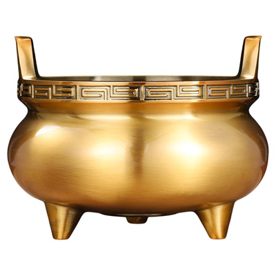 纯黄铜合金方鼎宣德炉香炉家用室内财神爷专用上香供奉仙家香薰炉