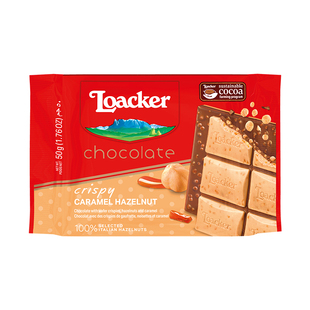 【U先试用】loacker莱家进口黑巧克力榛子排块牛奶味休闲零食50g