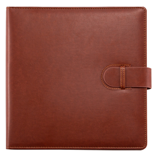 降价了 九千年正方形带扣活页本高档商务记事本空白本子活页笔记本白纸标皮面可拆卸 办公画图封面定制