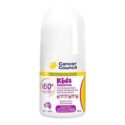 澳大利亚直邮cancercouncil澳美皙儿童滚珠防晒霜温和不刺激75ml