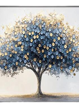 发财树入户进门玄关柜装饰画