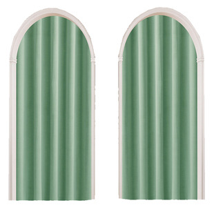 服装店试衣间门帘高级感丝绒隔断帘定制绿色更衣室背景免打孔窗帘