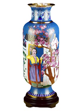 北京景泰蓝花瓶18寸《提都城南庄