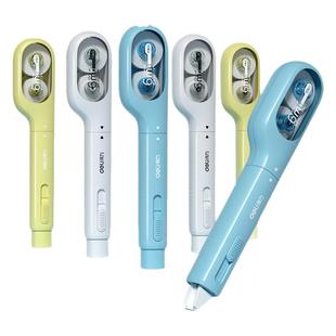 得力笔式修正带小牙刷修正带可换替芯小学生专用黑科技涂改大容量改错初中生高颜值女生按动静音改字