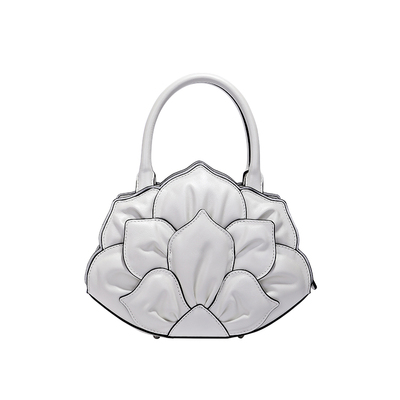 头层牛皮斜挎包bampo半坡花朵包