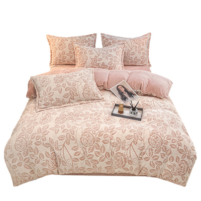 加厚雕花牛奶绒被套单件2025新款