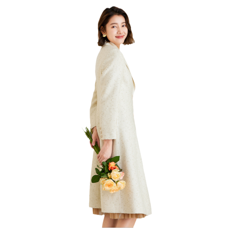 乔万尼时尚大衣女高级感2025季新款小香风毛呢外套ET4A890