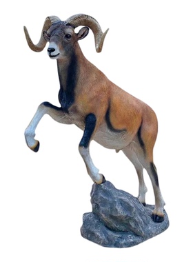 玻璃钢雕塑仿真动物盘羊摆件房地产售楼部景区户外园林景观装饰品