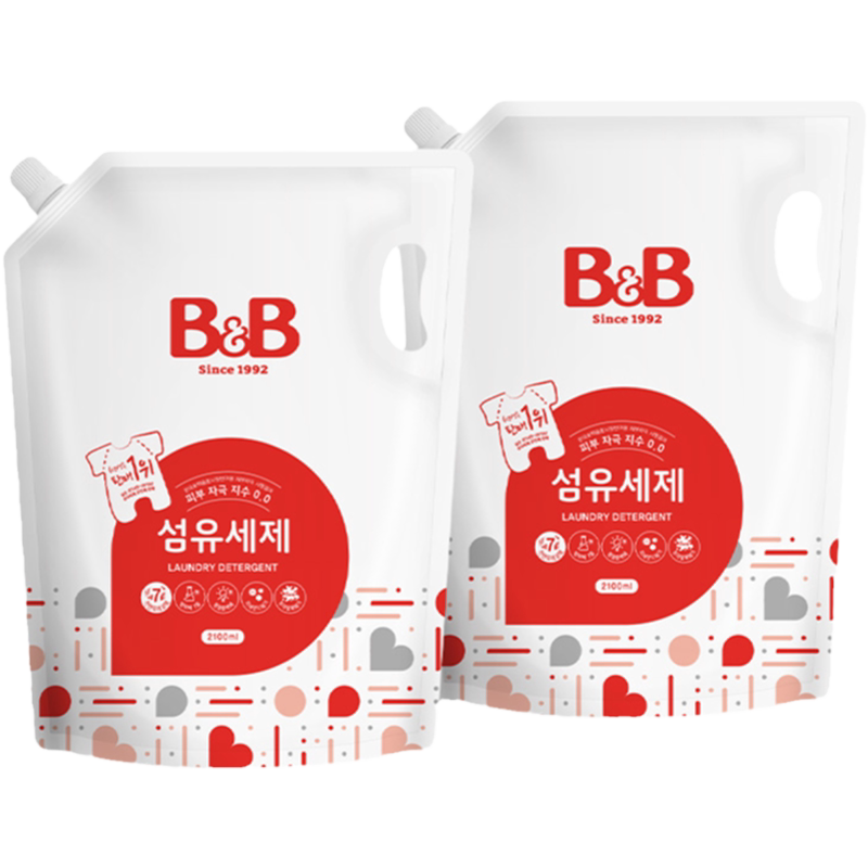 【自营】保宁米迪恩必恩贝天然洗衣液2100ml*2袋婴儿宝宝衣物袋装