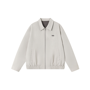 FORNINES双面穿格子拼接夹克男款2026春季新款潮牌翻领通勤外套女