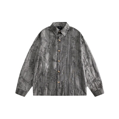 wtmp复古做旧面料垂顺休闲衬衣