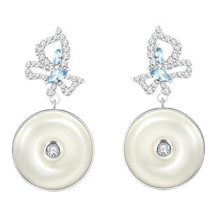 宫主蝶梦平安扣耳钉耳环玉髓女国风送女友轻奢高级新中式国风气质