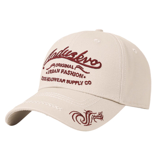 欧芬莹帽子秋季新款硬顶刺绣棒球帽男加长檐显脸小鸭舌帽男女同款