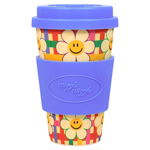 wiggle wiggle水杯办公室带盖颜值吸管竹粉杯子咖啡随手杯可降解