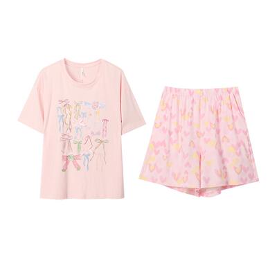 安之伴【巨凉感】睡衣女夏季2026新款纯棉短袖短裤甜美宽松家居服