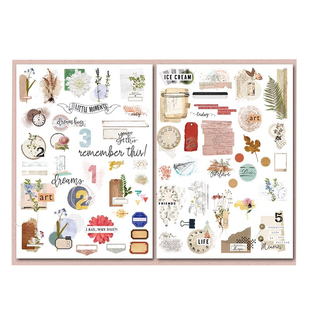 兔子家复古拼贴植物布用转印纸刮刮纸布用转印手帐Rub on sticker