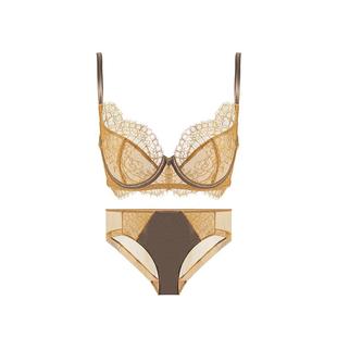 【山黛】青色手工睫毛蕾丝内衣性感超薄款大胸显小防下垂显圆文胸