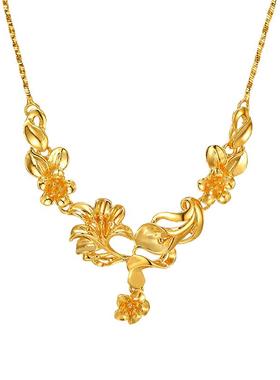 镀金项链手链手镯耳钉耳环戒指越南沙金金色生日礼物套装多款可选