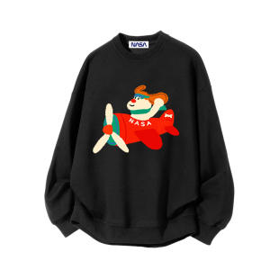 NASA STUSY美式高街2026新款春秋装男款宽松情侣潮牌圆领卫衣