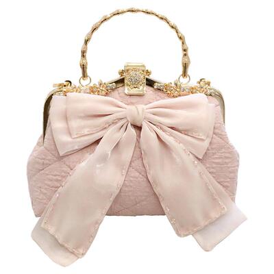 手提单肩斜挎包甜美蝴蝶结洋气