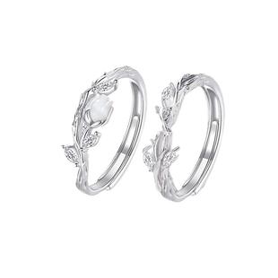 荆棘与玫瑰花戒指一对纯银女生小众设计轻奢高级感闺蜜对戒二人款