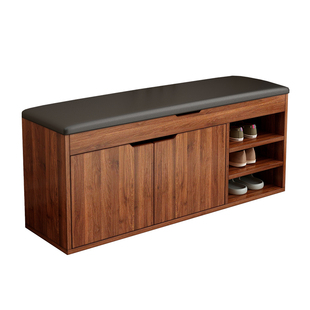 换鞋凳门口家用可坐鞋柜软包坐凳一体入户收纳免安装中古风穿鞋凳