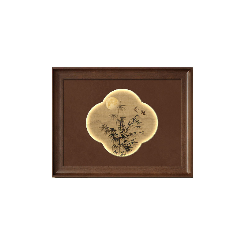 墨竹新中式餐厅电表箱遮挡画
