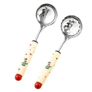 不锈钢汤勺家用高档精致火锅漏勺长柄勺子汤勺大号盛汤勺子小漏勺