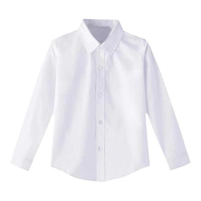 儿童衬衫男童长袖学院风白色衬衣小学生校服中大女童春秋表演出服