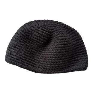 短款针织帽雅痞瓜皮帽男女秋冬季防寒保暖冷帽大头围毛线帽僧人帽