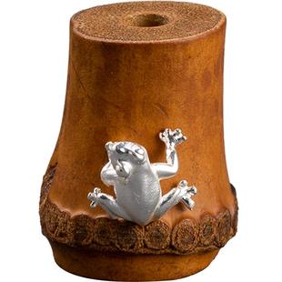 容山堂茶器盖置盖拖手工创意紫砂壶竹盖置托功夫茶具配件