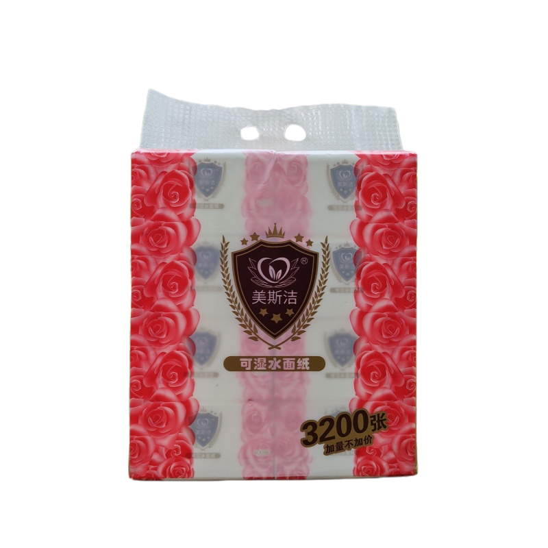 美斯洁金装玫柔3200张抽纸80包