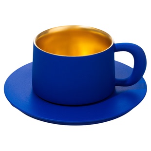 ◤金内壁理想金杯◢16开景德镇陶瓷咖啡杯碟真金入釉高奢新年礼盒