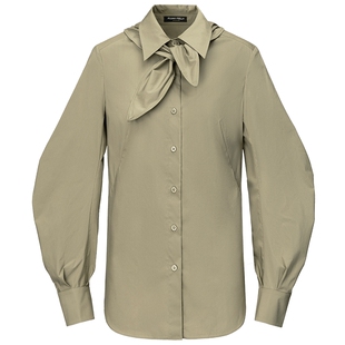 FF仿佛衬衫2025秋季新款知识少女风飘带内搭外穿高智感通勤上衣