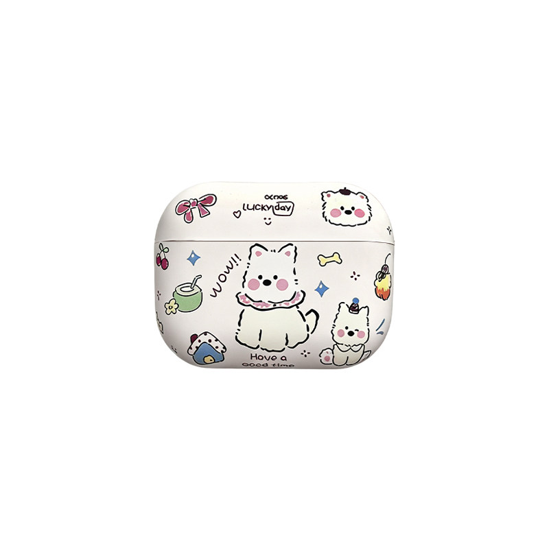 ins韩风小众卡通可爱西高地小狗狗适用苹果AirPods 5/Pro3磨砂保护套AirPods 4代Pro2无线降噪蓝牙耳机软壳五