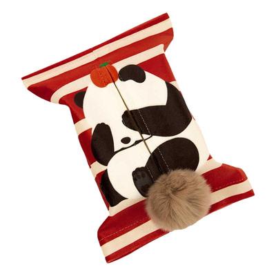 挂式可爱熊猫布艺元气满满抽纸套