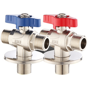 全铜一进二出角阀三通球阀大流量两出双出水四通通径球心分水阀门