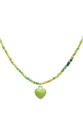 多巴胺爱心项链锁骨链