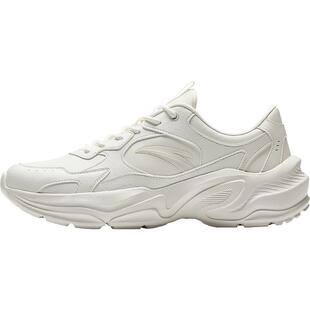 安踏男鞋运动鞋男款官方正品厚底增高皮面防水老爹鞋白色休闲鞋子