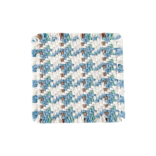 枝悟 千鸟格编织杯垫 北欧文艺家居隔热垫 南法咖啡店氛围装饰垫