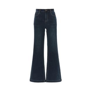 IAmMIX27冬季微喇牛仔裤女高腰显瘦加厚加绒保暖复古喇叭裤女长裤