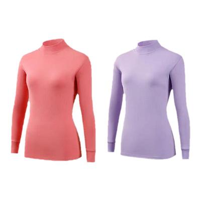 AB内衣女士纯棉半高领打底衫宽松舒适妈妈秋衣大码棉毛衫单件上衣