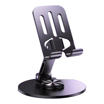 全金属手机支架2025新款桌面懒人360度旋转手机架平板iPad支撑架直播稳固可折叠合金架子多功能车载便携