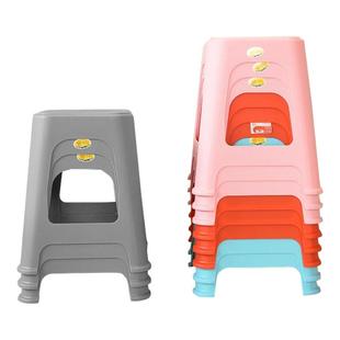 珠江牌加厚塑料凳子家用客厅可叠放餐桌高凳简约防滑胶凳备用椅子