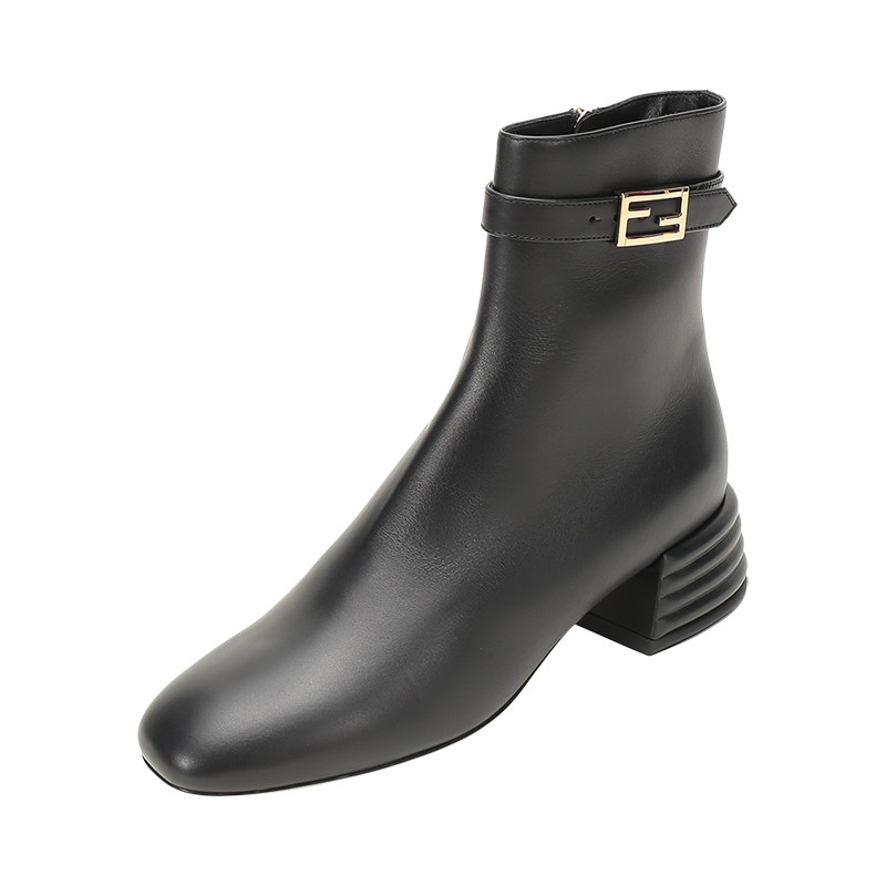 自营靴子粗跟短靴FENDI