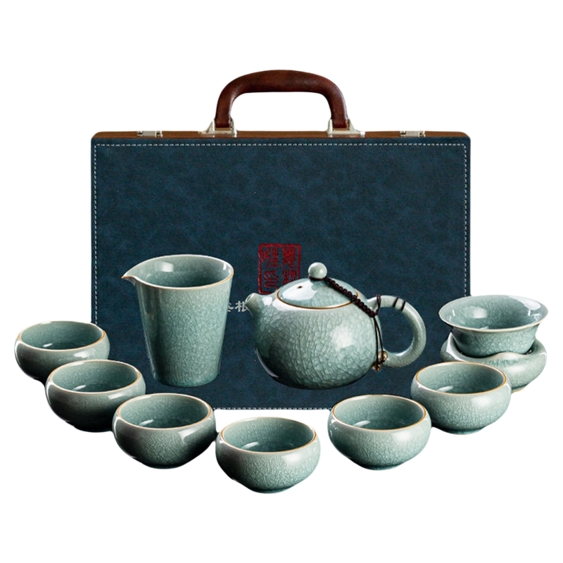 容山堂文德大师汝窑整套功夫茶具