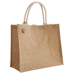 麻大师黄麻手提袋女时尚外出学生拎书防水上班族饭盒环保礼品袋