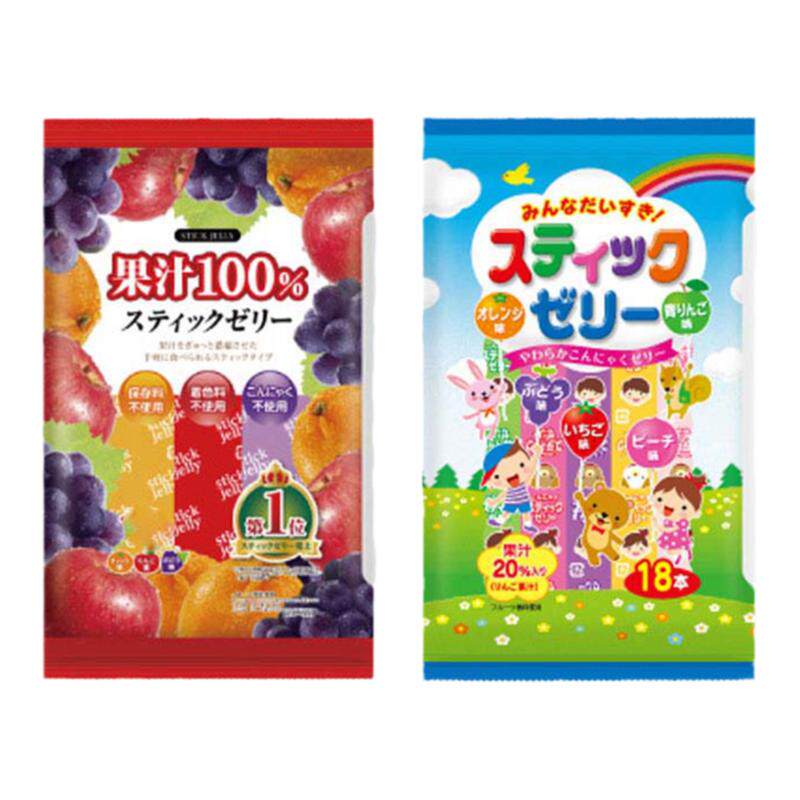日本理本果冻条棒RIBON100糖果汁什锦进口儿童零食品宝宝可吸