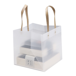 寿司盒外卖打包袋方形手提大容量透明网红拼盘水果果切礼盒包装袋