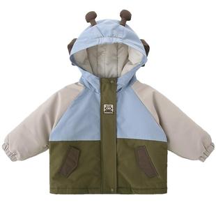 儿童外套男童秋冬冲锋棉衣女童夹棉加厚保暖新年服冬装宝宝棉服